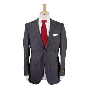 Paul Stuart Gray Striped Loro Piana Wool 2-Btn Suit 38S